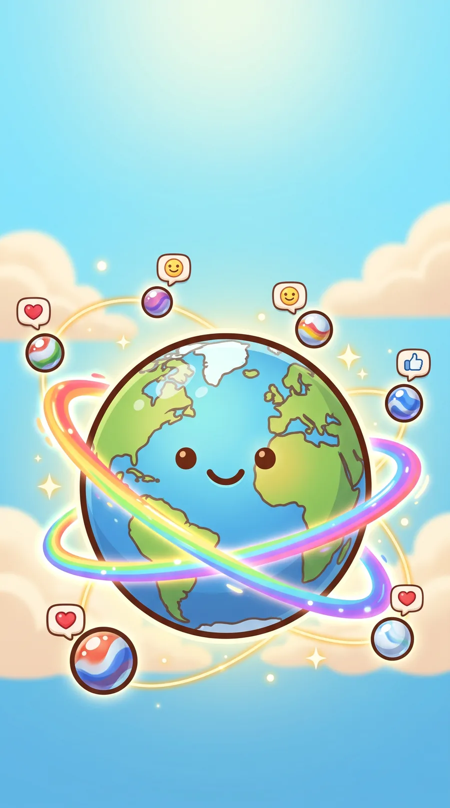 GameBus promotional concept connecting marble friends